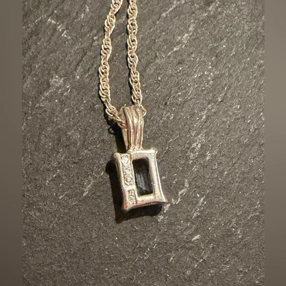 Silver Necklace with Aquamarine Gemstone - Picture 4 of 8